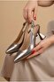 Kadin Harmony Metallic Platinum Heeled Shoes Heel - 2