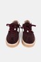 Women's Burgundy Suede Genuine Natural Leather Lace-Up Sneaker Shoes, Size 36-41 - 5