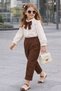 Girl's Festive Outfit Set with Bow, Blouse and Pants, Stylish Combination for Ages 2-12 - 6