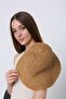 Camel Knitted Straw Bucket Women's Hat - 7