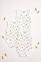 3-Pack 100% Cotton Pcs Carrot Patterned Corded Fabric Unisex Baby Athlete Bodysuit