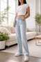 Ice Blue Women's Loose Lycra 90's Super High Loose Leg Denim Palazzo Trousers - 6