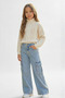 Kids Girls Cargo Pocket Jeans D Blue - 5