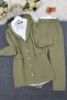 Hooded flap pocket pants suit -khaki - 3