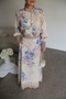 Patterned Sleeves Gipe Detailed Shirt and Maxi Skirt Premium Design Linen Set - 5