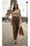 High Waist Belted Palazzo Cut Women's Trousers - 2