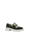 257003 Genuine Leather Loafer Women's Shoes with Buckle Ruffles - 2