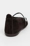 Mera Coffee Suede Buckle Detail Genuine Leather Buckle Detail Flat Sole Women's Ballet Flats - 6