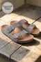 Albus Natural Cork Sole Genuine Leather Slippers