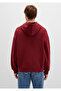 Logo Printed Claret Red Hooded Sweatshirt 067149-85493 - 5