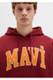 Logo Printed Claret Red Hooded Sweatshirt 067149-85493 - 6