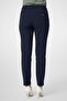 Women Regular Fit Solid Non Stretchable Pants, Navy - 4