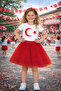 Girls' Turkish Flag T-Shirt, Tutu Skirt Combination, April 23 October 29 Event Performance Outfit