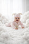 Baby Rabbit Themed Romper and Hat Set with Pompom Ears