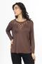 New Season Middle Age and Up New Pattern Embroidery Embroidered Round Collar Lycra Mother Combed Cotton Blouse 6455 - 4