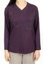 Women's Middle-Aged and Above New Model V-Neck Stone Embroidered Mother Combed Cotton Blouse 30560 - 5