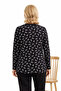 Women's Patterned Round Neck Relaxed Fit Combed Cotton Blouse for Middle Age and Above Mothers 8551 - 2