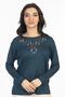 New Model 2024 Embroidered Round Neck Lycra Mother Combed Cotton Blouse 6450