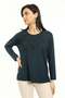 Women's Middle-Aged and Above New Model Round Collar Lycra Mother's Combed Cotton Blouse 30550 - 2