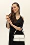 Women's Hand Shoulder Bag with White Logo Detail - 3