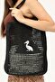 Women's Paper Rope Hand Knitted Black Color Hand Shoulder Bag - 3