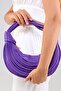 Women's Purple Piping Design Detailed Lined Shoulder Bag