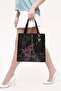 Women's Stylish Modern Eiffel Tower Print Detailed Zipper Closure Shoulder Bag - 3