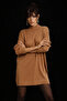 Women's Camel Mock Neck Knitwear Tunic Be272
