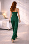 Imported Crepe Fabric Strap Wide Leg Jumpsuit Dress (Colorful) - 6