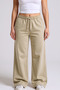 Women's High Waist Oversize Elastic Waist Side Pocketed Garnished 3 Thread Fabric Sweatpants - 2
