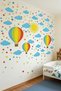 Colorful Flying Balloons, Clouds, Stars Sun Children's Room Wall Sticker Set - 2