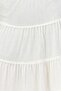 Women Plain Tiered Skirt, White - 5