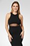 Women Solid Bodycon Dress, Black - 2