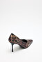 Heels 2602 - Leather Look Pointed Toe Stiletto Leopard Women's Heels - 6