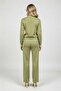Limited Edition Slim Fit Scuba Green Jacket Ribbed Pants Set with Elastic Waist - 5