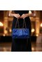 Cobalt Blue Evening Dress Clutch Portfolio Bag with Chain Strap – Women's Shoulder Bag for Stylish Evening and Event Combinations - 4