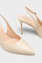 Women's Pointed Toe Open Back Daily Heeled Stiletto Nisiy Beige Crocodile - 3