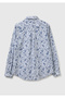 Women's Light Blue 100% Cotton Patterned Regular Fit Shirt - 2