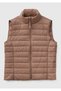 Women's mink polyester filled zippered slim fit puffer vest