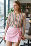 Women's Pink Sleeve Elastic Wrap Shirt ARM-24K001002 - 2