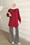 Burgundy Collar Detailed Shirt - 2