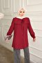 Burgundy Collar Detailed Shirt