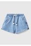 Girl's Mix Pocket Frilly Denim Shorts Face Printed