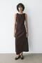 Keten halter midi elbise
