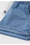 Girl's Mix Pocket Frilly Denim Shorts Face Printed - 2