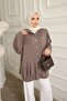 Mink Skirt with Snap Fasteners at the Hem Modal Tunic