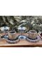 2Pcs Handmade Ceramic Design Daisy Patterned Turkish Coffee Cup Gift Dowry Women's Day - 3