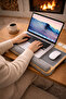 Portable Laptop Stand, Padded Notebook Desk with Tablet Compartment - 2