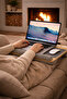 Portable Laptop Stand, Padded Notebook Desk with Tablet Compartment - 4