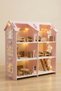 LED Lighted Wooden Toy House | 3-Story Pink Montessori Dollhouse